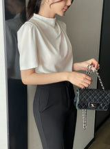 Shurea No Collar Pearl Tweed Jacket