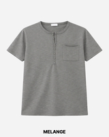 Pochi Slub Henley Neck Short Sleeve T