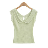 Luelle Eyelet Collar Knit