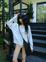 terry floral hoodie