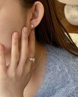 ビジューキュービックピアス (シルバー)