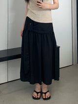 Bay Shirred Banding Long Skirt