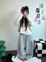 パラシュートツーピンタックバルーンロングワイドパンツ 🖤🩶💜🤎🩷5COLOR
