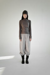 Wool turtleneck top, Brown