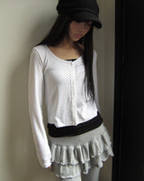 Seka Dot Crop Basic Cardigan