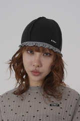 check lace beanie_charcoal