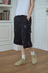 26SS★ Mushroom Stitch Bermuda Denim Pants