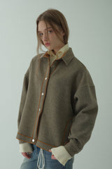 WOOL BLENDING ZIP-UP JACKET_BEIGE