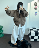 シープ/  ストリング 🐑ワイドビッグヒップバルーンロングパンツ🤍🩶🖤3カラー