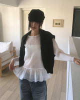 Hash see-through frill layered blouse