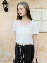 RIBBON STRING BLOUSE WHITE
