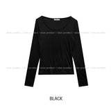 [U-BASIC] イフブラッシュスリムUネックロングスリーブ