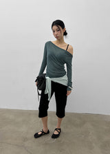 [MADE] Karen Off-shoulder Tencel Long Sleeve Tee