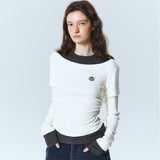 NICOLE SHRRING LAYERED SLEEVE TOP_BLACK