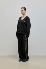 Embroidered Track Pants_Black