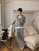 Ruby Damaged Sweat Hood Zip-Up Pants Set