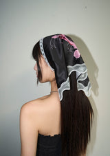 lace multi scarf - black