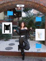 レイヤードミューズブラックロングスリーブTシャツ