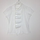 Unbalanced draping blouse (2color)
