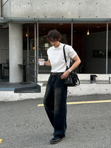 LMN アンベージュウォッシュドワイドデニムパンツ (3 colors)