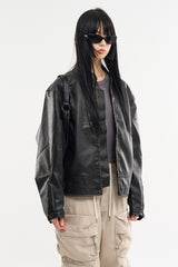 Bangor vintage washed leather jacket