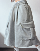 FORMAL BASIC CARGO WIDE BERMUDA 🤎🩶🖤🤍4COLOR