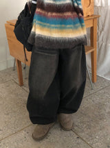 Hoam Balloon Wide Denim Brushed Pants XL