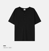 [Unisex] ワッフルヘンリーネックハーフスリーブ (4color)