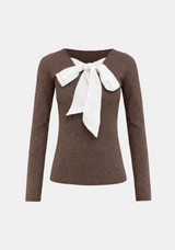リボンテーラードニットTシャツ