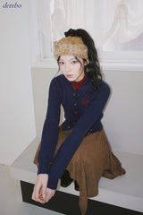 Real Button Embroidered Knit Cardigan
