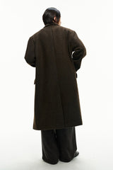 Houndstooth Wool Peak Coat