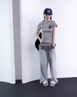 ハートロックドットクロップTシャツ (グレー)