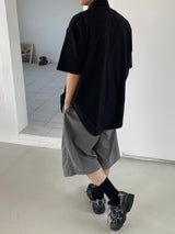ツータックワイドバンディングハーフパンツ　2色