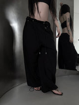 low-rise ring pants (2color)