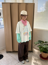 ウッディ コットン ワイドパンツ