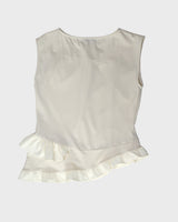 DOUBLE RUFFLE SLEEVELESS (IVORY)