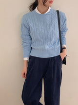 ウィンター ラウンドクロップツイストニット(6color)