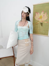[香] Floral Lace Sleeveless & Bolero SET (Mint)