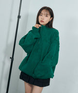 UNISEX モノグラムハーフジップニット