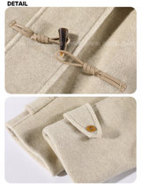 wool checkered hooded toggle quilting quilted long coat