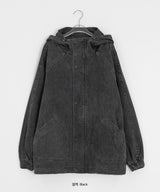 [unisex] オシャロウォッシングオーバーフードジャケット