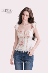 Flora Lace Bustier Blouse