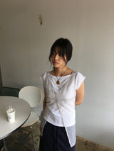 リベットボートネックTシャツ (3color)