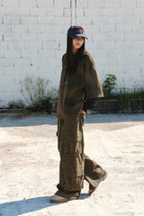 (W) DOUBLE-POCKETED LEOPARD PANTS
