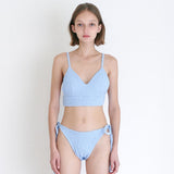  STRING SHIRRING BIKINI SET / SKY BLUE