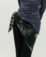 Half&Half Plaid Square Scarf 95 _ GREY