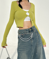 Y2K パールシルバーチェーンベルト