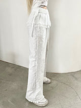 1467. Lace sk layered sweat long pt (3color)