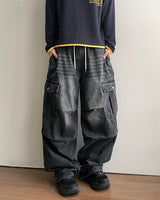 Bevel Cargo Denim Pants