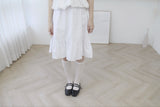 ピンタックフリルプリーツミディスカート